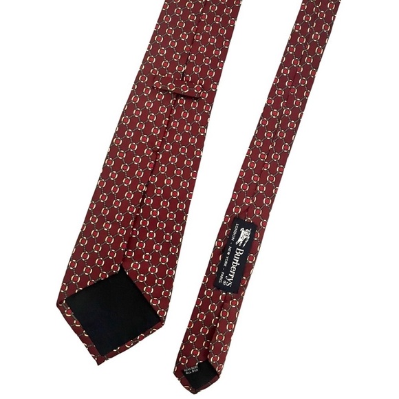 BURBERRY • Burgundy Western Rope Equestrian Silk Classic Tie Made In Italy - Picture 3 of 9